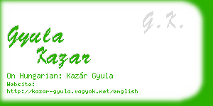 gyula kazar business card